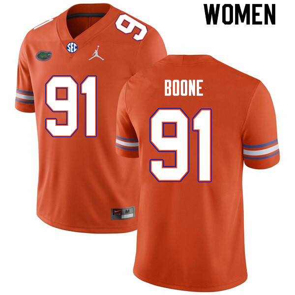 Women #91 Justus Boone Florida Gators College Football Jerseys Sale-Orange